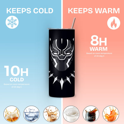 Black Panther Themed Stainless Steel Vacuum Insulated Tumbler