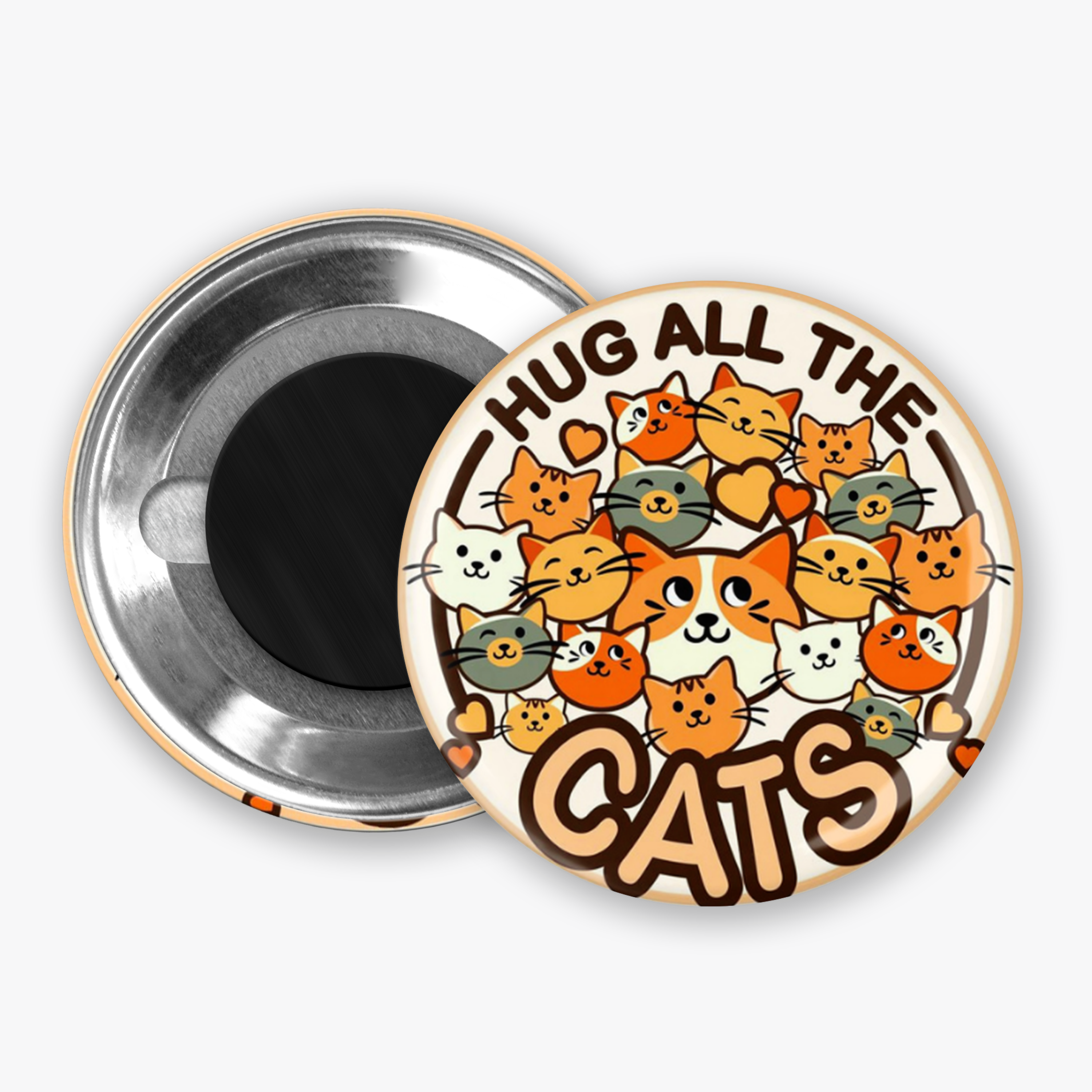 Hug all the Cats - Button Pin / Magnet