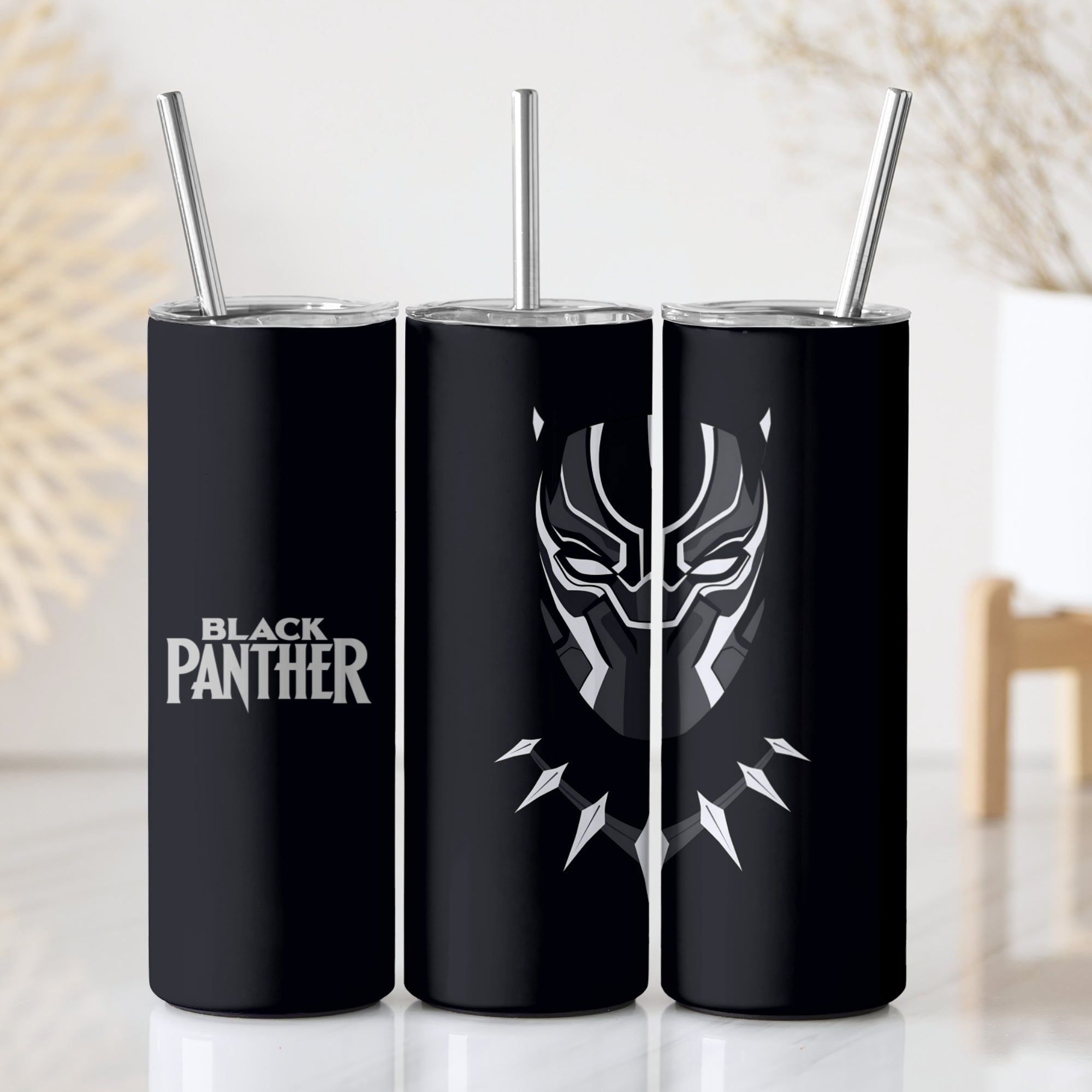 Black Panther Themed Stainless Steel Vacuum Insulated Tumbler
