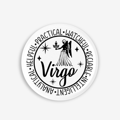 Zodiac Virgo Button Pin / Magnet