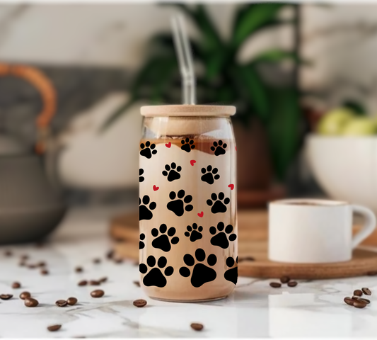 Paws & Hearts - Glass Tumbler