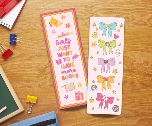 Set of 2 Cute Laminated Bookmark