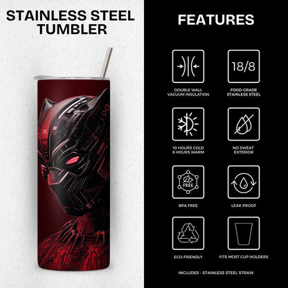 Red Panther Themed Stainless Steel Vacuum Insulated Tumbler