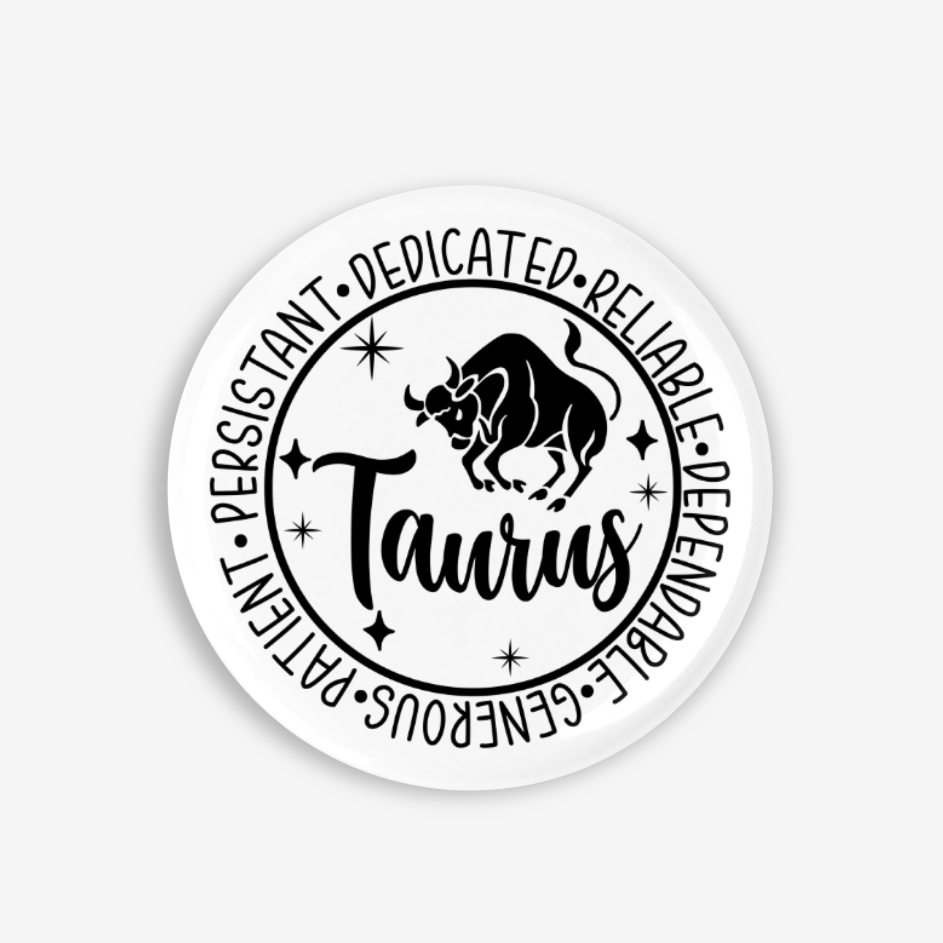 Zodiac Taurus Button Pin / Magnet