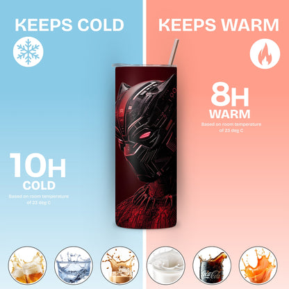 Red Panther Themed Stainless Steel Vacuum Insulated Tumbler