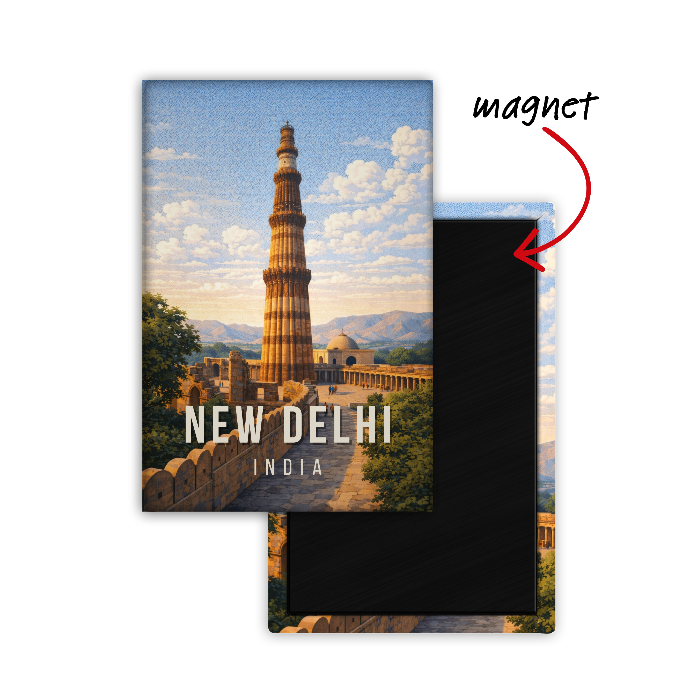 Icons of New Delhi - Fridge Magnet