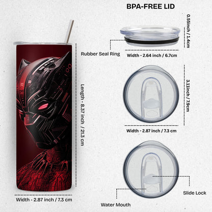 Red Panther Themed Stainless Steel Vacuum Insulated Tumbler