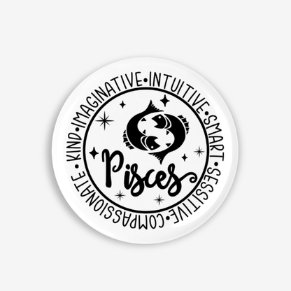 Zodiac Pisces Button Pin / Magnet