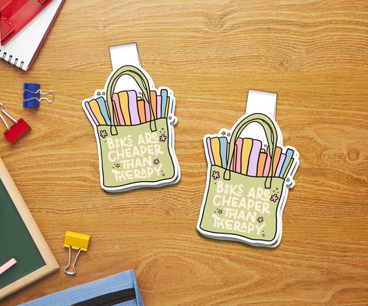 Books Are Cheaper Than Therapy Magnetic Bookmark