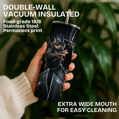Captain America Themed Stainless Steel Vacuum Insulated Tumbler