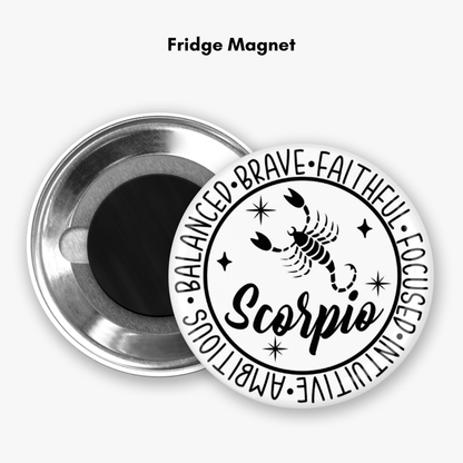 Zodiac Scorpio Button Pin / Magnet