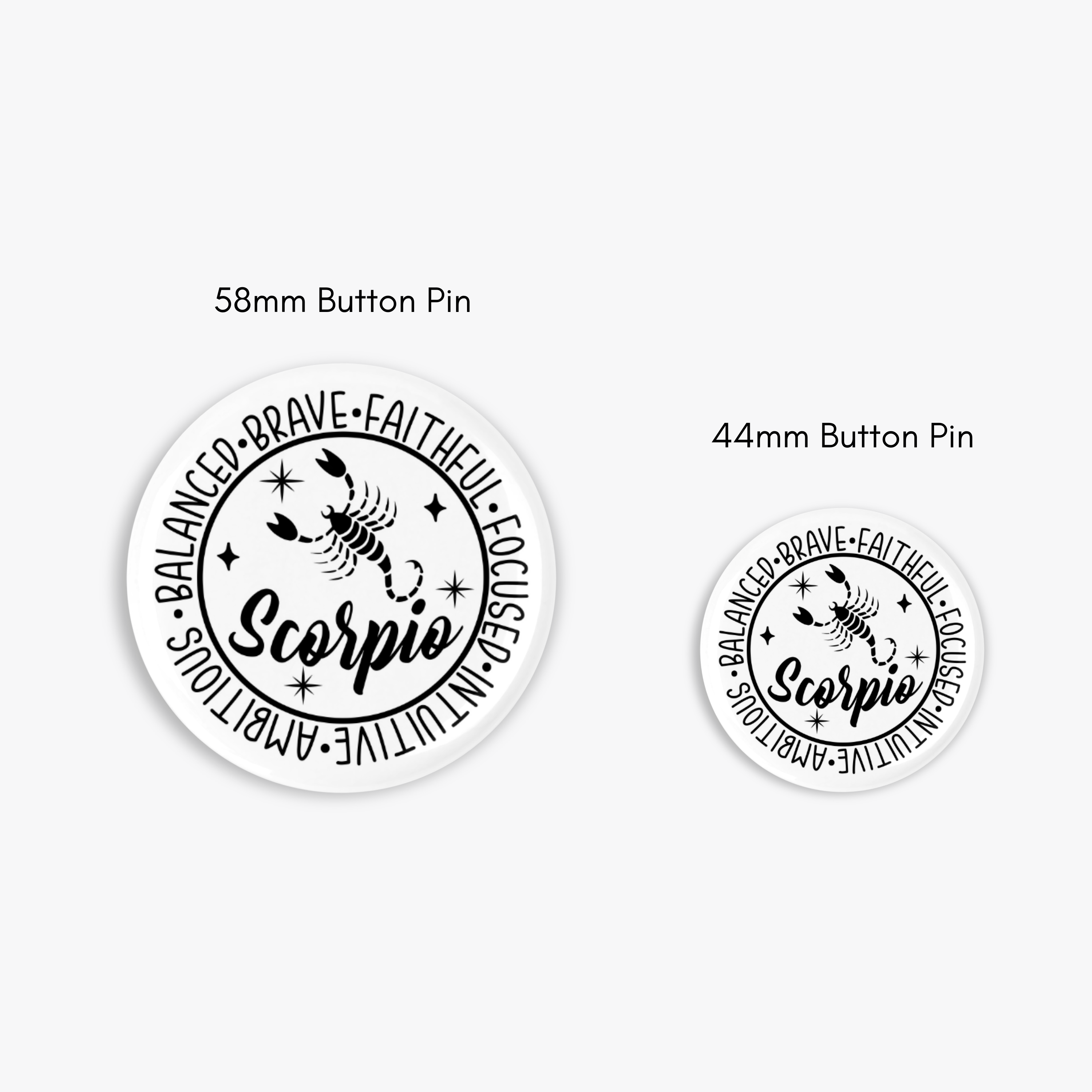 Zodiac Scorpio Button Pin / Magnet