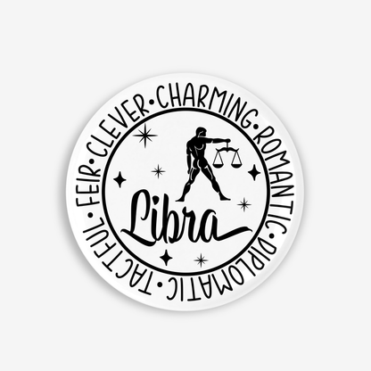 Zodiac Libra Button Pin / Magnet