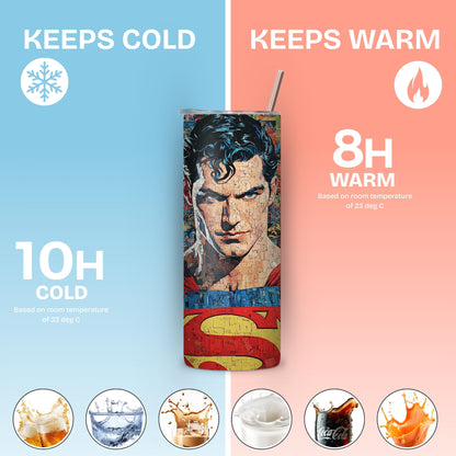 SuperMan Themed Stainless Steel Vacuum Insulated Tumbler