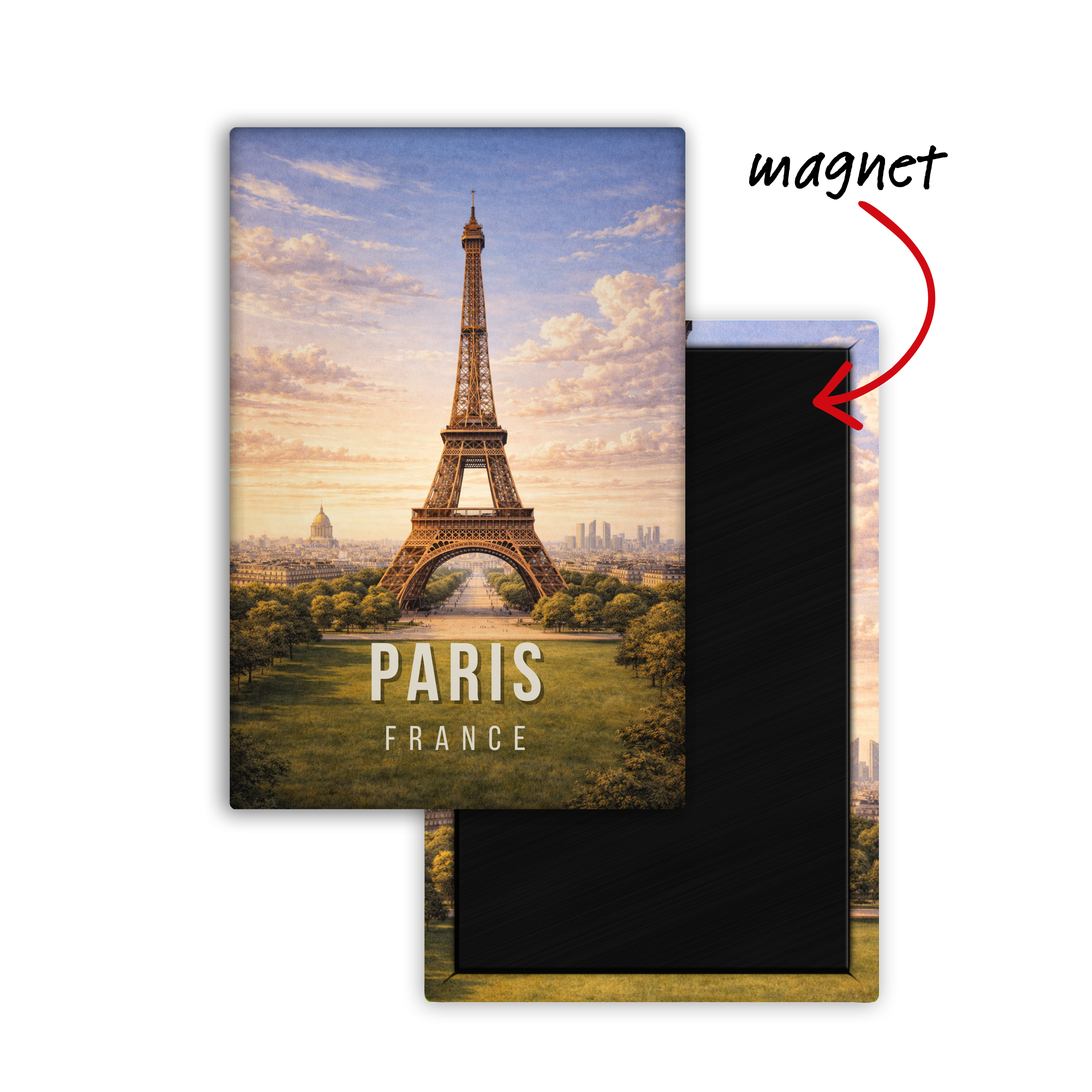 Postcards from Paris, France Fridge Magnet