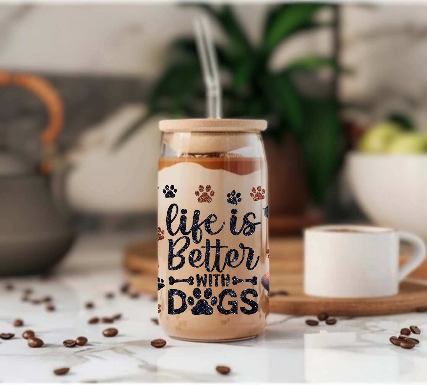 Life Is Better With Dogs - Glass Tumbler