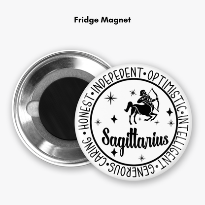 Zodiac Sagittarius Button Pin / Magnet