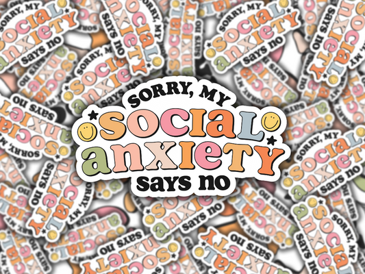 Social Anxiety Vinyl Waterproof Sticker