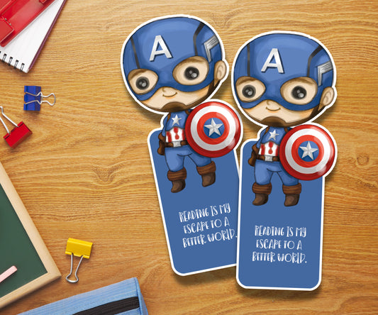 Captain America Laminated Bookmark