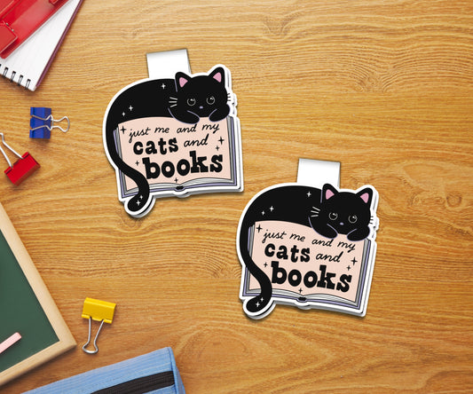 Cats and Books Magnetic Bookmark