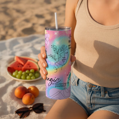 Unicorn Colored  Affirmations Stainless Steel Vacuum Insulated Tumbler