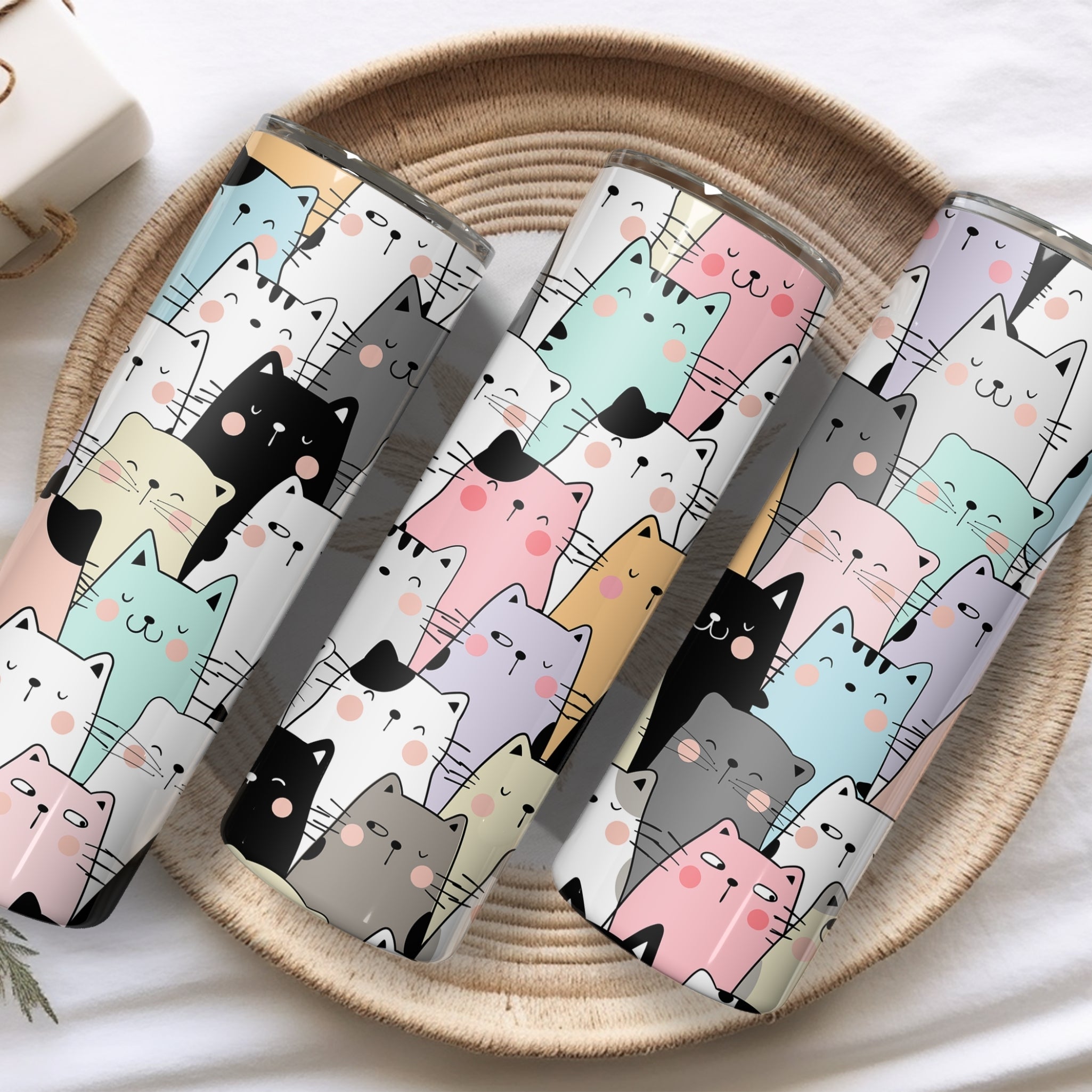 Cute Cats Themed Stainless Steel Vacuum Insulated Tumbler