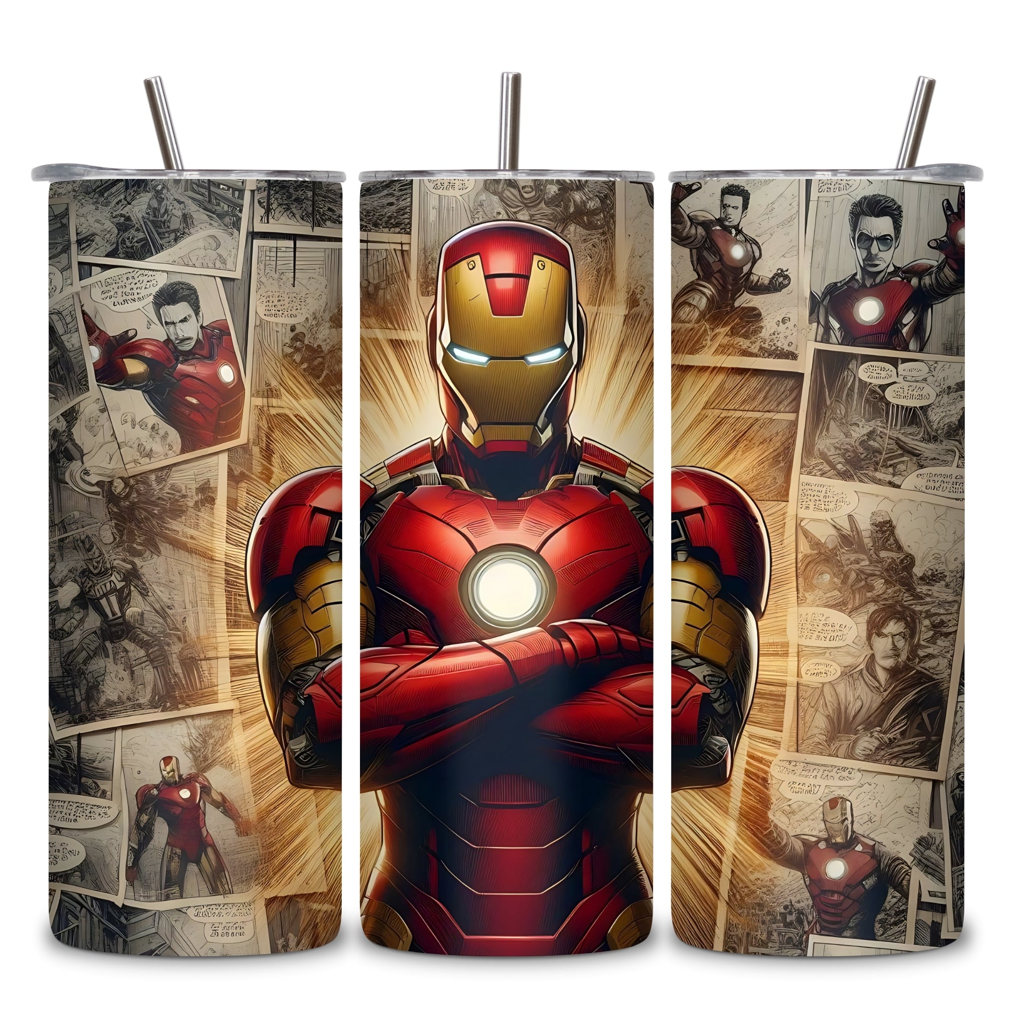 Iron Man Themed Stainless Steel Vacuum Insulated Tumbler