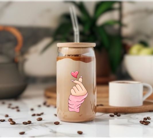 Korean Heart - Glass Tumbler