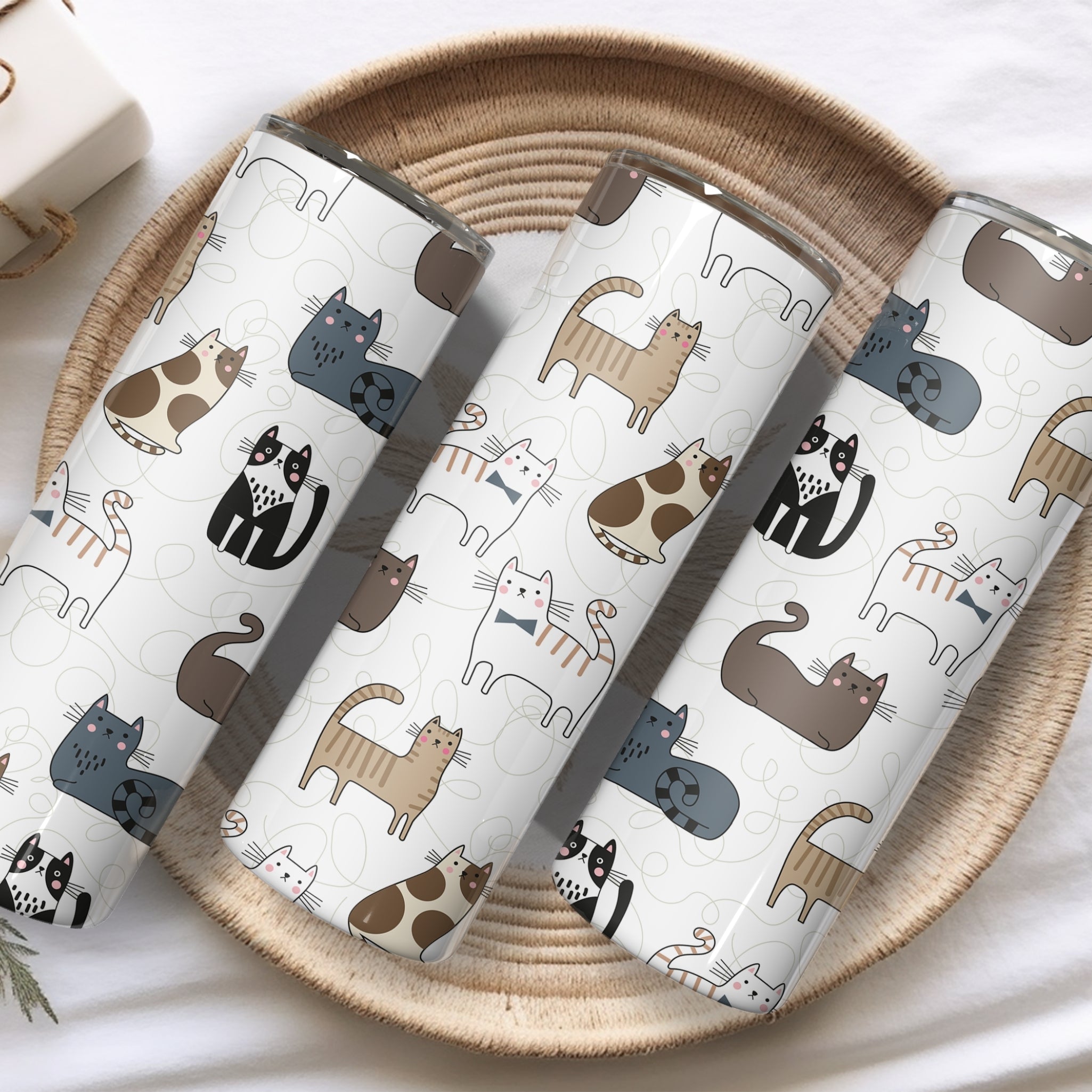 Pastel Cats Themed Stainless Steel Vacuum Insulated Tumbles