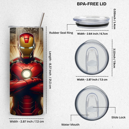 Iron Man Themed Stainless Steel Vacuum Insulated Tumbler