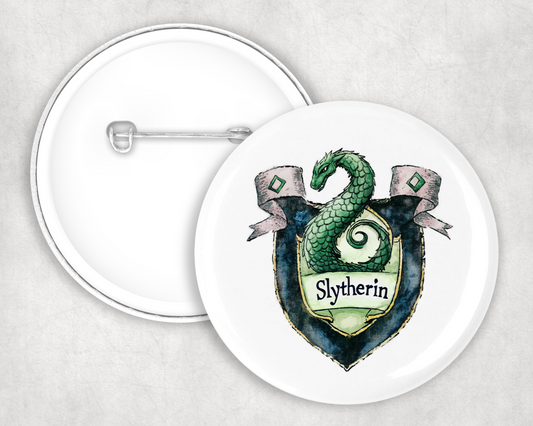 Slytherin Hogwarts House Button Badge