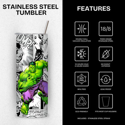 Hulk Themed Stainless Steel Vacuum Insulated Tumbler