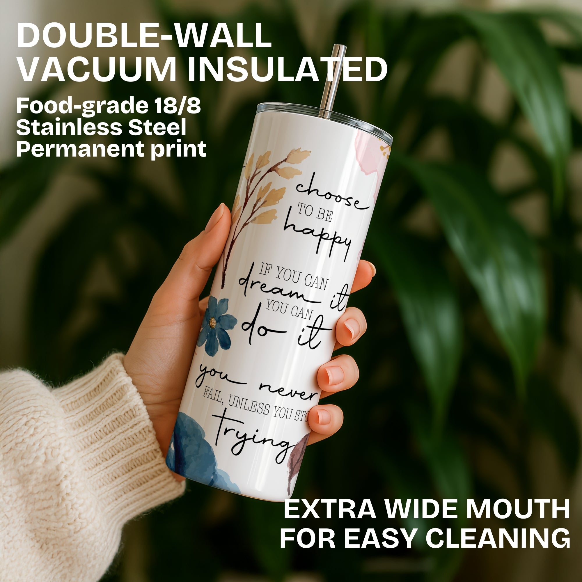 Self Love Affirmation Stainless Steel Vacuum Insulated Tumbler