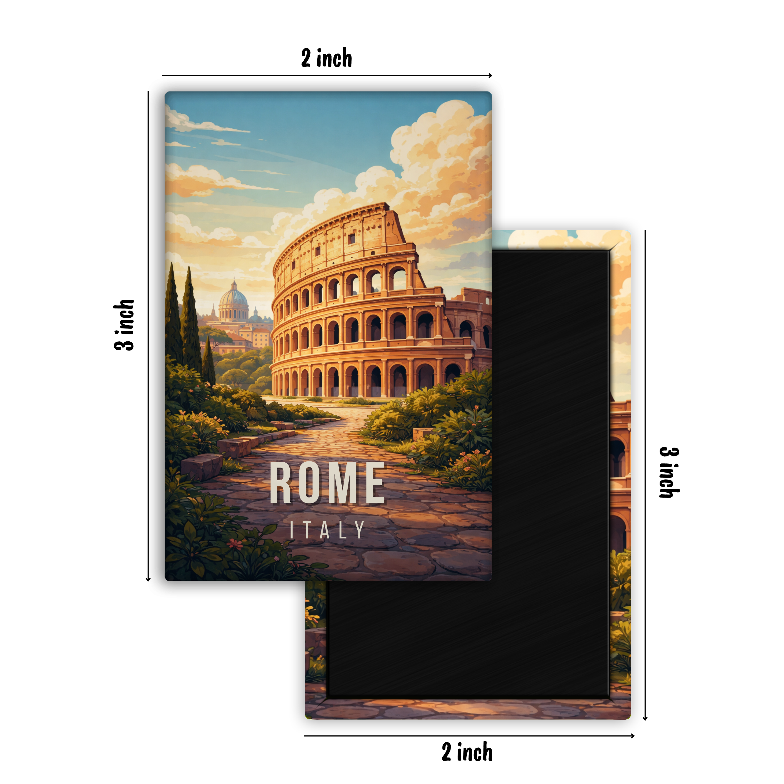 My Heart in Rome, Italy - Fridge Magnet