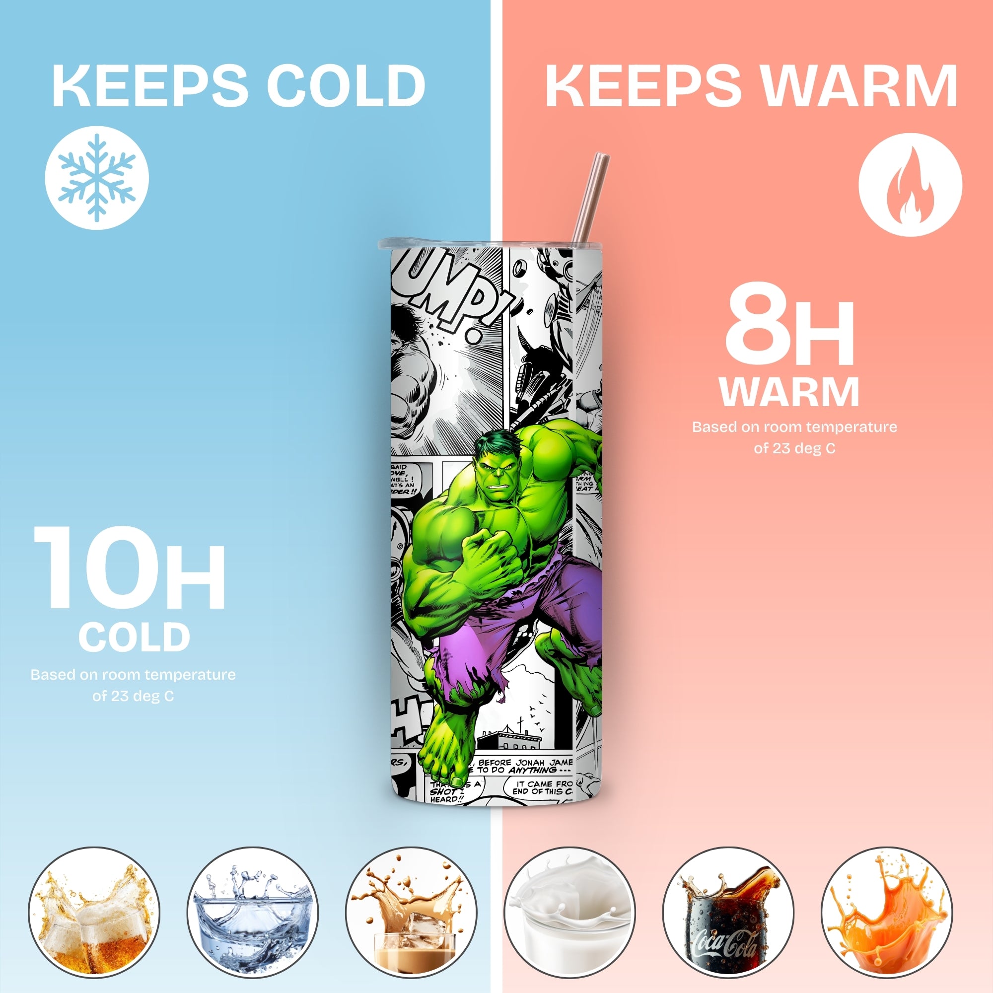 Hulk Themed Stainless Steel Vacuum Insulated Tumbler