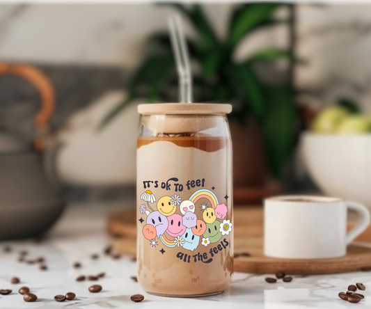 It's ok to feel - Glass Tumbler