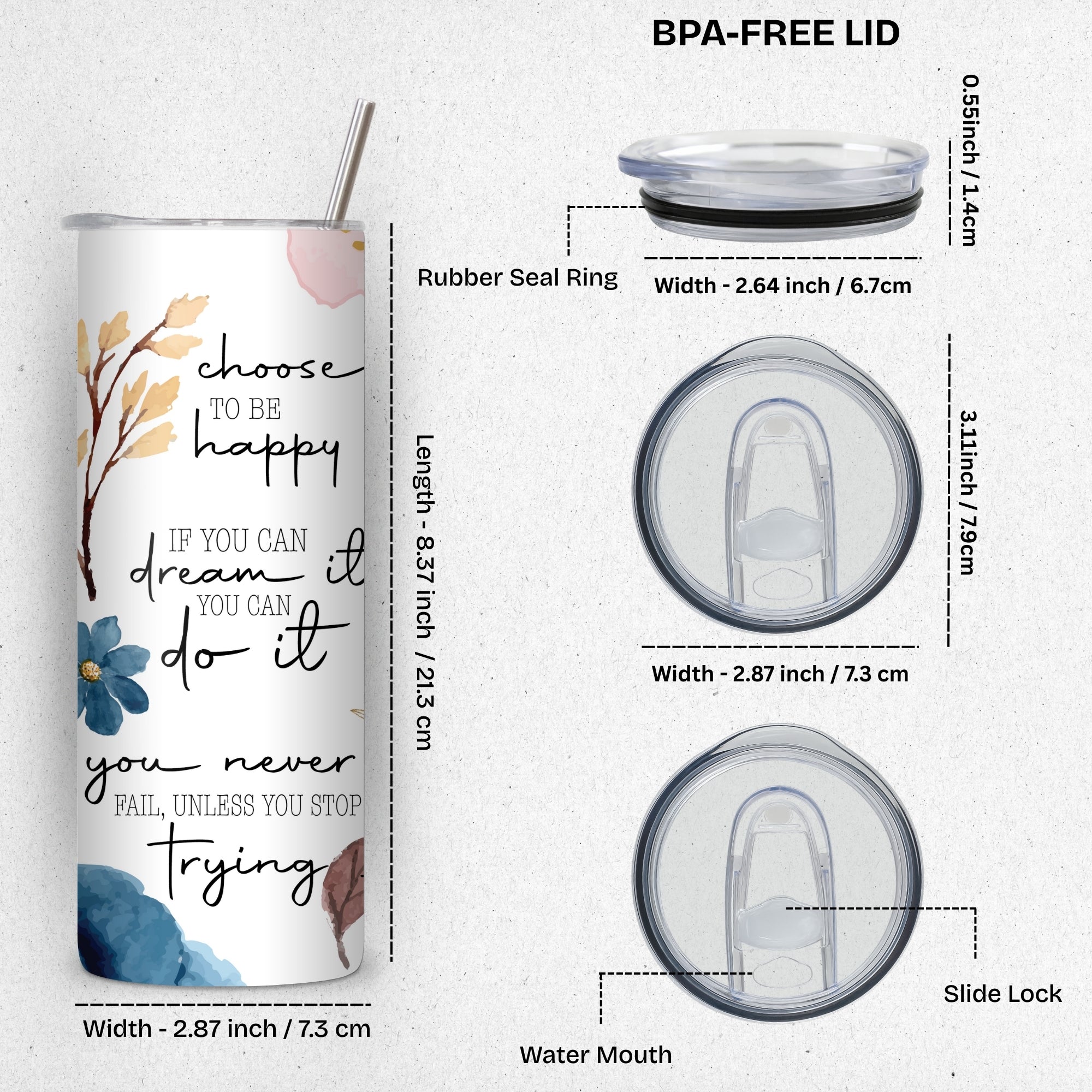 Self Love Affirmation Stainless Steel Vacuum Insulated Tumbler
