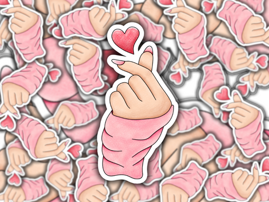 Korean Heart Vinyl Waterproof Sticker