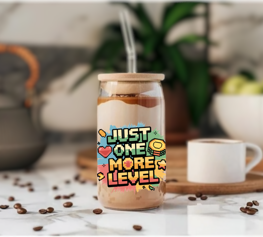 Just One More Level - Glass Tumbler