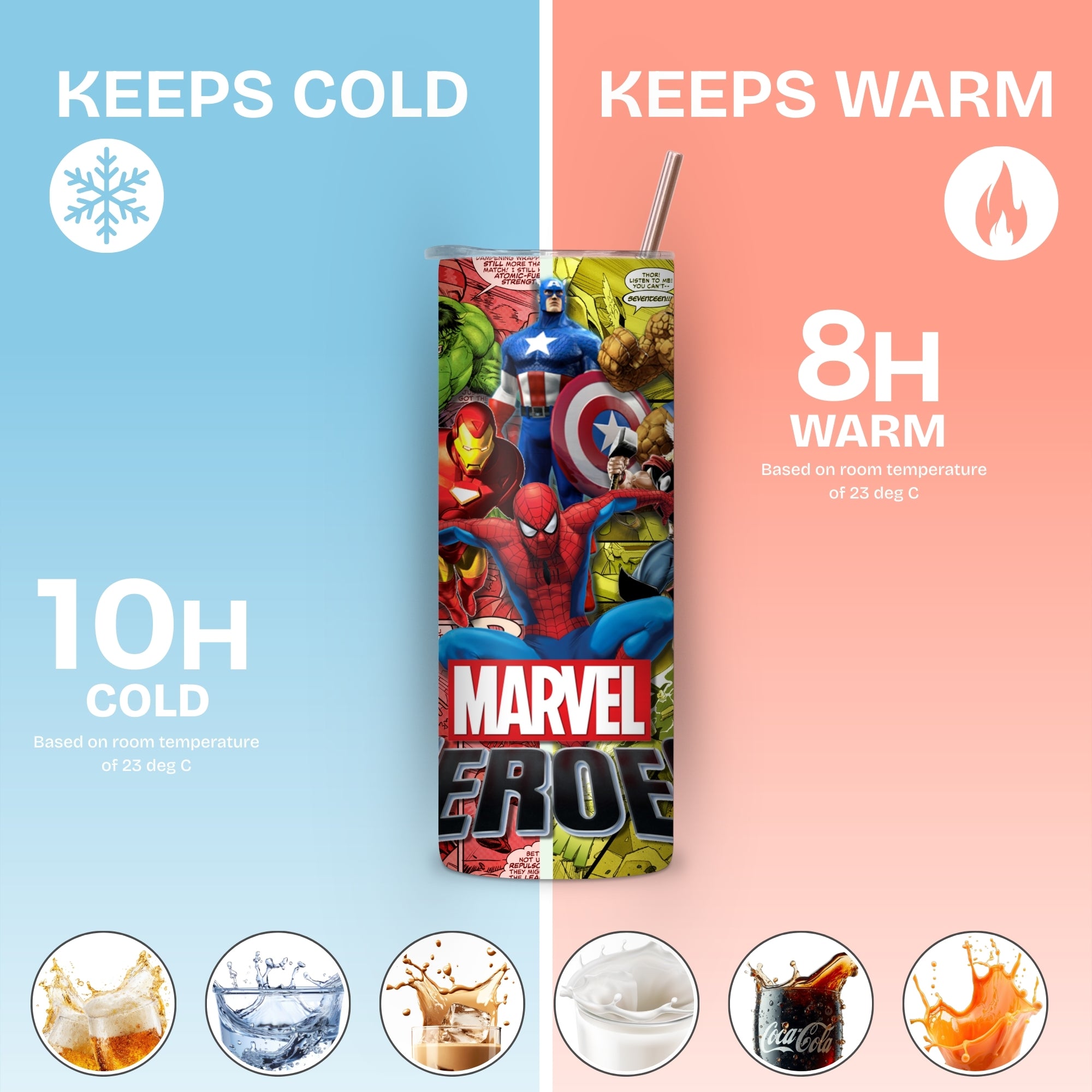 Marvel Themed Stainless Steel Vacuum Insulated Tumbler