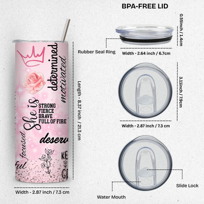 Affirmations for her Themed Stainless Steel Vacuum Insulated Tumbler