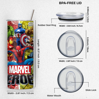 Marvel Themed Stainless Steel Vacuum Insulated Tumbler