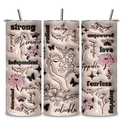 Positive Affirmations 3D Stainless Steel Vacuum Insulated Tumbler