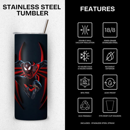 Spider Spiderman Themed Stainless Steel Vacuum Insulated Tumbler