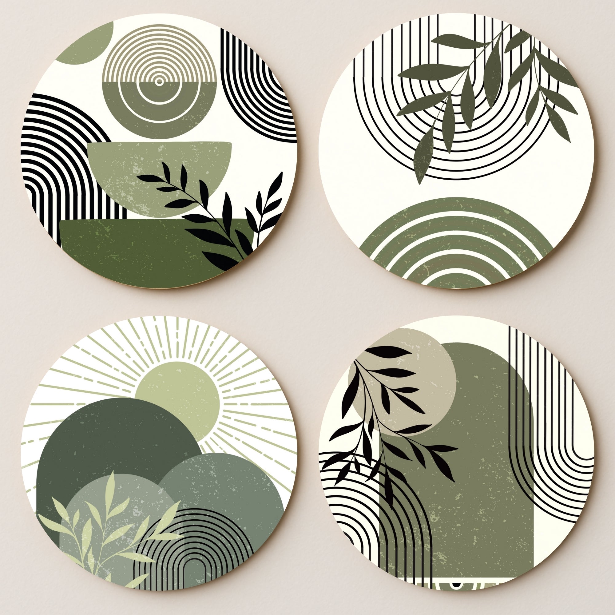 Abstract Boho MDF Coasters - Set Of 4