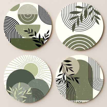 Abstract Boho MDF Coasters - Set Of 4