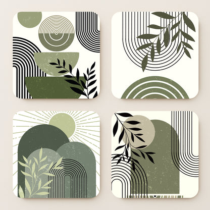 Abstract Boho MDF Coasters - Set Of 4
