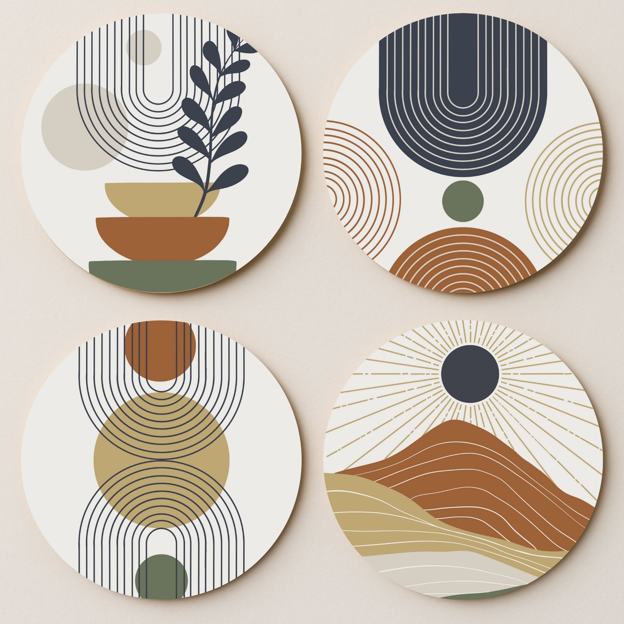 Abstract Boho MDF Coasters - Set Of 4
