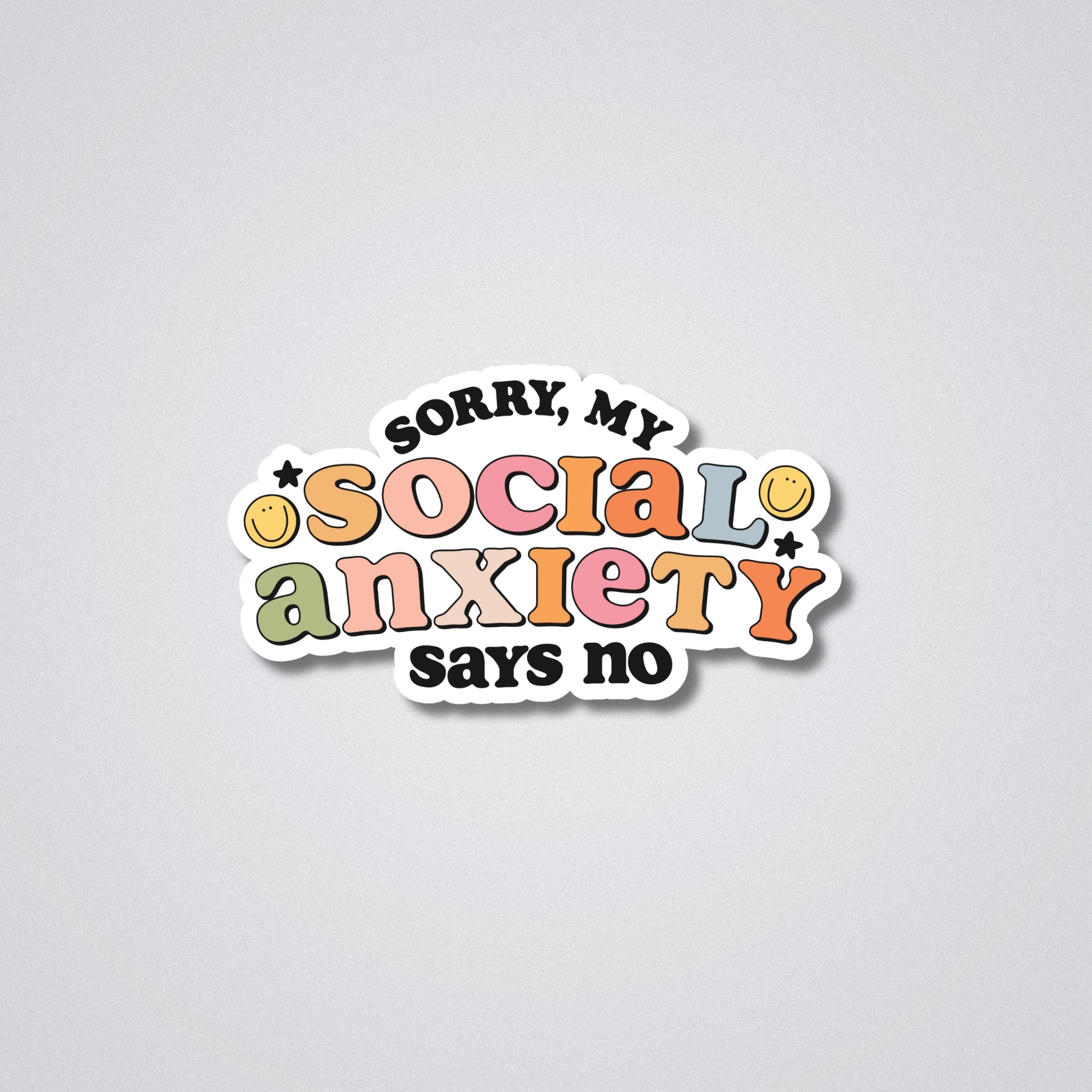 Social Anxiety Vinyl Waterproof Sticker