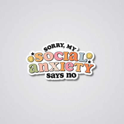 Social Anxiety Vinyl Waterproof Sticker